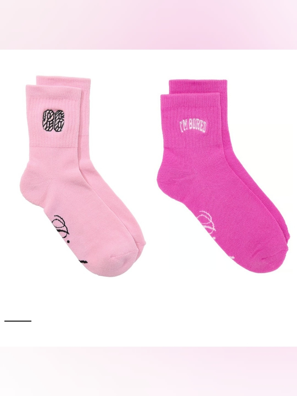 2 Pair Of Victoria's Secret PINK crew Socks